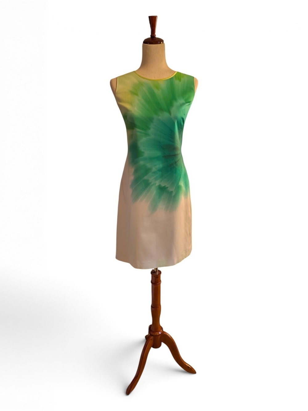 Elie Tahari Green Burst Sleeveless Shift Dress